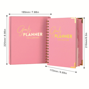 Agenda Planner Giornaliera, Settimanale e Mensile Personalizzata Senza Data, Taccuino A5 con Copertina Rigida in Pelle e Rilegatura <span class=keywords><strong>a</strong></span> Spirale - Product Image 2
