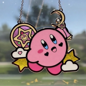 OEM ODM Atrapasueños de Anime Mágico de <span class=keywords><strong>Kirby</strong></span>, Decoración Colgante para Ventana de Resina Sintética Inspirada en Sailor Moon, Atrapasueños Rosa de Nube y Estrella de <span class=keywords><strong>Kirby</strong></span>, Regalo - Product Image 1