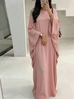 Robe longue à manches chauve-souris, tenue élégante ample grande taille, idéale pour les occasions décontractées quotidiennes des femmes du Moyen-Orient