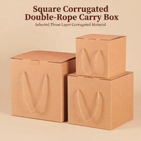 Boîte cadeau en papier ondulé Kraft, pliable, avec poignée, pour l'expédition en détail