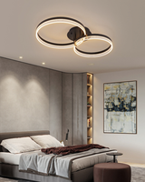 Lustre Suspendu Circulaire Moderne pour Salon Chambre à Coucher, Éclairage Intérieur Plafonnier LED