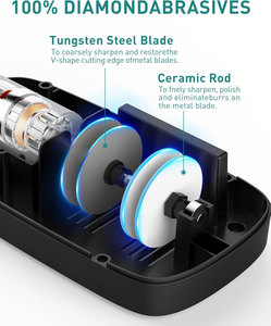<span class=keywords><strong>Aiguiseur</strong></span> de couteaux électrique à deux étages en céramique et diamant abrasif pour couteaux à 20 degrés, couteaux de <span class=keywords><strong>chef</strong></span>, couteaux dentelés, polissage - Product Image 3