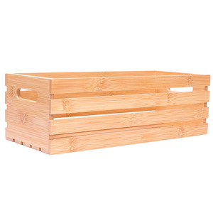 Cesta de almacenamiento de bambú rectangular con asa para uso doméstico en la cocina - Product Image 2