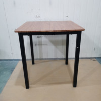Ensemble de Table à manger en bois massif, 3 pièces, avec cadre en métal, meuble de 2 places, pour la salle à manger, les magasins à manger