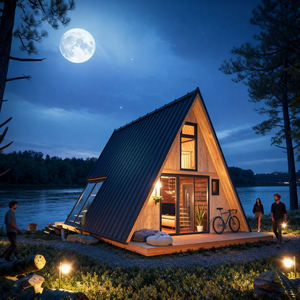 XULV Driehoekig Huis Modern Ecologisch Buitenspeelhuis Kinderen Houten Speelhuis Prefab Huis - Product Image 4