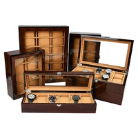 Boîte à montres en bois faite à la main, 3, 5, 6, 8, 12, 18 emplacements, avec grille et tiroir, personnalisable avec logo, pour magasin et maison – Vente directe usine
