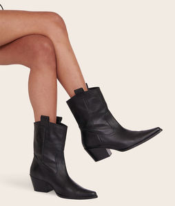 รองเท้าบูทหุ้มข้อเชลซีตะวันตกสำหรับผู้หญิง2026รองเท้าบูทหนังแฟชั่นร็อคหัวแหลมสไตล์ส้นหนาและส้นหนาขายส่งทุกวัน - Product Image 5