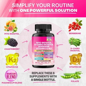 AURA 16 en 1 VITAMINA D3+K2 Venta al por mayor de fábrica 16 en 1 Cápsulas Suplemento de Mio-Inositol D-Chiro Inositol Berberina - Product Image 3