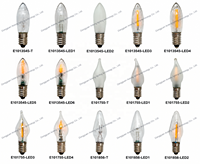 Ampoule LED COB à filament C6 E10 0,2W 8V 12V 23V 34V 55V, remplacement pour bougie de Noël Schwibbogen