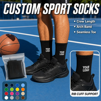 Chaussettes de sport en coton tricoté de luxe pour hommes, avec logo de marque imprimé, pour le tennis, en gros, personnalisables