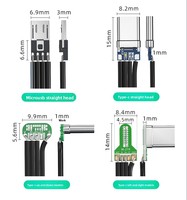 Cable de Silicona Tipo-C/Micro-USB con Doble Conector en Ángulo para Teléfonos/Tabletas Android y Cámaras para Auto - Carga 2A y Transferencia de Datos