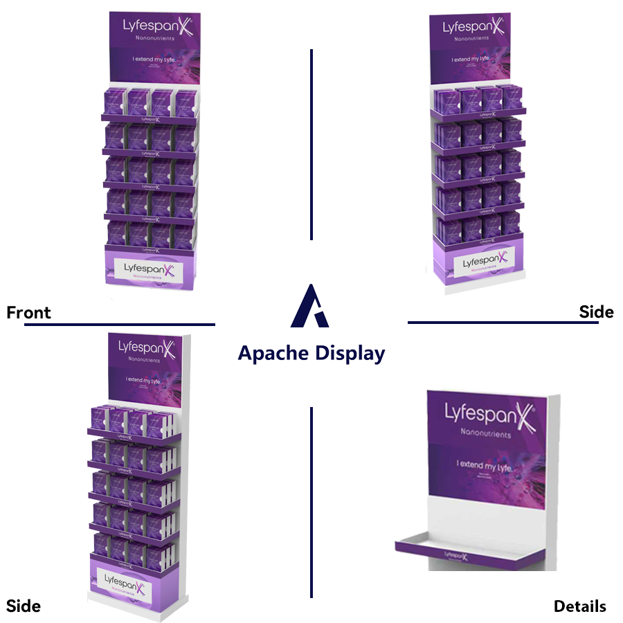 Apache Custom Multi Material Cosmetics Display Rack for Luxury Beauty Boutiques, Skincare Clinics and Department Store Counters — view 5