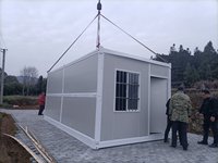 Maison conteneur pliable, bâtiment préfabriqué portable avec structure en acier galvanisé pour projets extérieurs