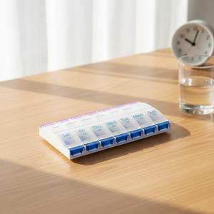 Pastillero Semanal Multidosis AM/PM con Botón de Recordatorio y Organizador de Medicamentos con Botón de Recordatorio para Tabletas - Product Image 2