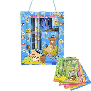 2023 Heiße Produkte Back To School Preis 6-teiliges Box-Set Cartoon-Geburtstags geschenke für Kinder Schul bedarf Kawaii Briefpapier-Set