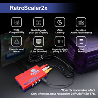 Accessoires de jeux rétro, convertisseur compatible A/V vers HD et doubleur de ligne RetroScaler2x pour PS2 N64 NES Dreamcast Saturn MD1 MD2