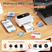 Phomemo M421 pour imprimante d'étiquettes d'expédition thermique sans fil Blue Tooth IOS Android Compatible pour une utilisation à domicile et au bureau