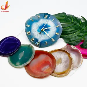 Kích Thước Lớn Chất Lượng Cao Bán Buôn Brazil Hình Bầu Dục Agate Bán Đá Quý Thủ Công Mỹ Nghệ Pha Lê Agate Slice Coaster Tấm