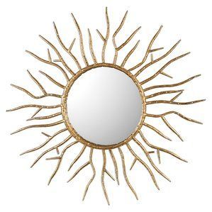 <b>Gold</b> Metal Wall Mounted Round <b>Mirror</b> - Product Image 4