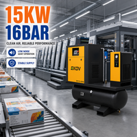 Compresseur d'air à vis 7,5 kW avec sécheur et réservoir 300L 220V monophasé pour un approvisionnement en air propre et sec