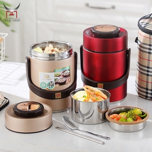 Recipiente Térmico para Sopa y Comida Caliente de Acero Inoxidable 304, Aislado al Vacío, Portátil, con 4 Compartimentos, Lonchera Bento - Product Image 3
