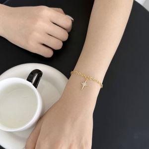 Bracelets Dylam pour femmes en rhodium plaqué or 18 carats avec étoile à huit branches, pendentif croix en zircone 5A, bracelets à maillons avec rallonge - Product Image 6