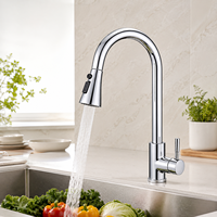 Robinet de cuisine moderne en acier inoxydable, extractible, pivotant à 360°, mitigeur chaud/froid avec cartouche céramique