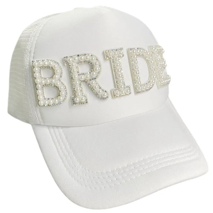 Wedding Baseball Hats Bride/Tribe Pearl Baseball Caps Wedding Decoration Supplies Bride Gift Bachelorette Party Supplies KD205