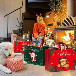 Bolso de mano con asa de cinta no tejida para Navidad, bolsa de regalo ecológica y bolsa de compras con logotipo personalizado al por mayor - Product Image 4