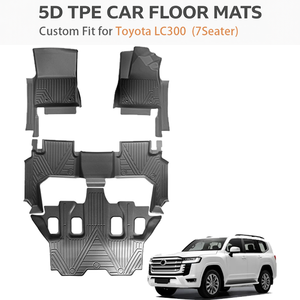 พรมปูพื้นรถยนต์แบบสั่งทำพิเศษ 5D TPE สำหรับ Toyota Land Cruiser LC300 กันน้ำ เป็นมิตรกับสิ่งแวดล้อม หนา 3.5 มม. ปูได้ทุกสภาพอากาศ แบบ OEM - Product Image 1