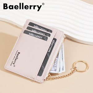 Nuovo <span class=keywords><strong>Portacarte</strong></span> Sottile Monocolore con Multi-Scomparti, Mini Portachiavi, Piccolo Portafoglio alla Moda con Cerniera, Portamonete da Donna, <span class=keywords><strong>Portacarte</strong></span> di Design - Product Image 3