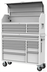 LIBENLI All'Ingrosso Cassettiera Superiore Portautensili e Armadietto Mobile con 16 Cassetti 52" X 18" Bianco - Product Image 2