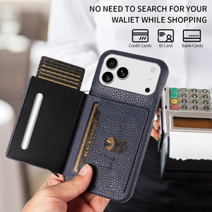 Étui portefeuille magnétique multifonctionnel en cuir pour <span class=keywords><strong>iPhone</strong></span> 17 Pro Max, Samsung S24 S22 S23 – Porte-cartes pour hommes d'affaires - Product Image 5