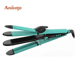 Wholesale Custom Private Label Household 4 in 1 hair curler, hair straightener, hair crimper and hair waver for Home use