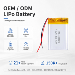 OEM 대량 재고 432025 190mAh 소형 리포 3.7V 이어버드 배터리 TWS 충전 케이스 OEM 리튬폴리머 배터리 - Product Image 1