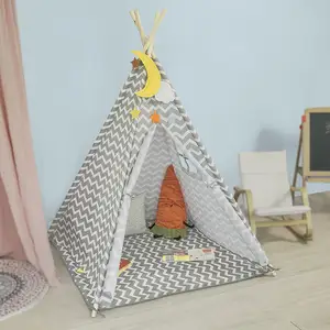 Портативная уличная палатка-вигвам для игр в парусине, детская палатка-вигвам, Серый Детский вигвам, индийская палатка