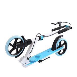 Trottinette à pédales avec amortisseur bleu et blanc style urbain YS-8844 - Product Image 2