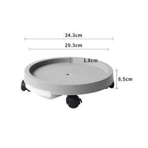 Большой открытый комнатный заводской круглый цветочный горшок с черной белой серой тележкой для сада и домашнего использования - Product Image 2