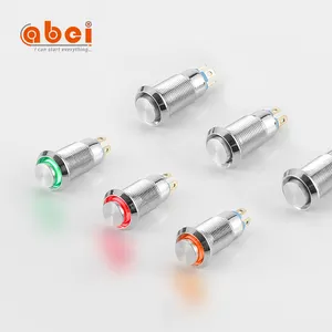ABEI-Interruptor de botón a prueba de agua, mini micro interruptor momentáneo de Metal, 8mm, 5V, 6V, 12V, 24V