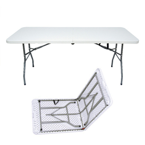 Square 6Ft 180Cm Hdpe <b>Plastic</b> Folding <b>Table</b> Top Fridge Refrigerator <b>Outdoor</b> Portable Diy Wine <b>Table</b> Square 6ft 180cm Hdpe - Product Image 1