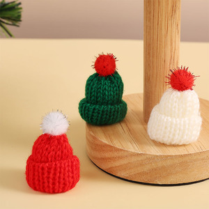 Christmas <b>Mini</b> Wool Hat Korean Knitted Hat Diy Cake Wine <b>Bottle</b> Decoration Finger Hat Accessories - Product Image 3