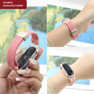 <span class=keywords><strong>Correa</strong></span> de nailon con hebilla magnética + funda de TPU para Xiaomi <span class=keywords><strong>Mi</strong></span> <span class=keywords><strong>Band</strong></span> 3 4 <span class=keywords><strong>5</strong></span> 6 7 8 pulsera suave para reloj inteligente deportivo amigable con la piel <span class=keywords><strong>Correa</strong></span> - Product Image 3
