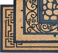 Tapis d'entrée en fibre de coco gaufré fait main à motif animalier, avec envers en caoutchouc, robuste, antidérapant, pour usage intérieur et extérieur
