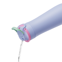 Botella de Agua Aislada con Agarre Delgado para Niños, de Acero Inoxidable, con Cierre al Vacío, Botón de Apertura, Boquilla Plegable y Asa