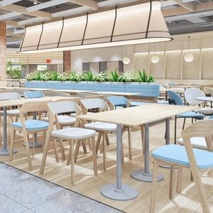 Vente en gros OEM ODM de mobilier de restaurant commercial durable, mobilier de cafétéria, restauration rapide, sièges modulaires, ensemble de tables et chaises de salle à manger - Product Image 1