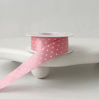 En stock, ruban en polyester à pois de haute qualité, 2,5 cm, tissage dense, ruban décoratif pour jouets, emballage de vêtements, bricolage