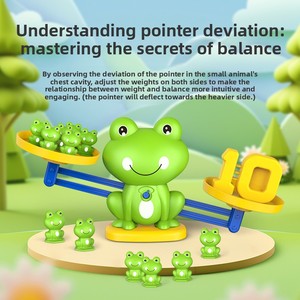 Jouet d'équilibre numérique en plastique en forme <span class=keywords><strong>de</strong></span> grenouille pour enfants <span class=keywords><strong>de</strong></span> 4 à 6 ans, éducation préscolaire, addition, soustraction, apprentissage précoce - Product Image 5