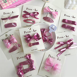 Barrettes à cheveux pour enfants et filles, style coréen, avec nœud en dentelle à paillettes, perle, franges et nœud papillon, à clipser, scintillantes et charmantes - Product Image 3