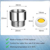 Restricteurs de soupape de contrôle de débit de douche GPM 1.5/1.8/2.0/2.5/3.0 Adaptateurs d'économie d'eau Pomme de douche Limiteur de tuyau Réducteur d'eau