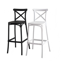 Chaises de bar modernes en plastique à dossier haut, mobilier de salle à manger pour la maison, l'hôtel, l'école, l'hôpital, vente en gros